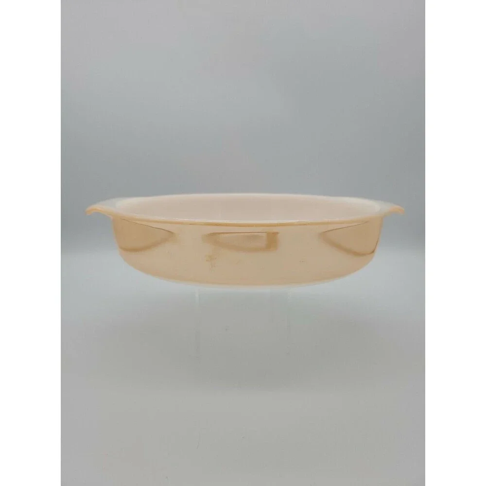 Vintage Anchor Hocking Fire King Peach Luster 9 Inch Round Baking Dish